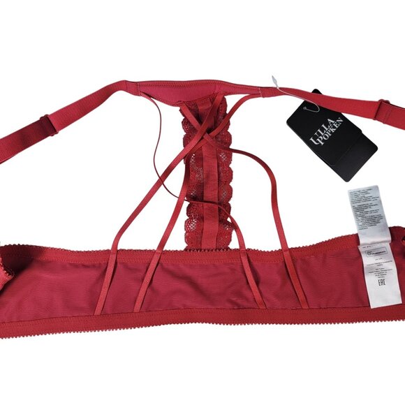 Ulla Popken Lace Underwired Bra Red 46C Soft Shell Front Closure Adj Strap NWT - Picture 9 of 12